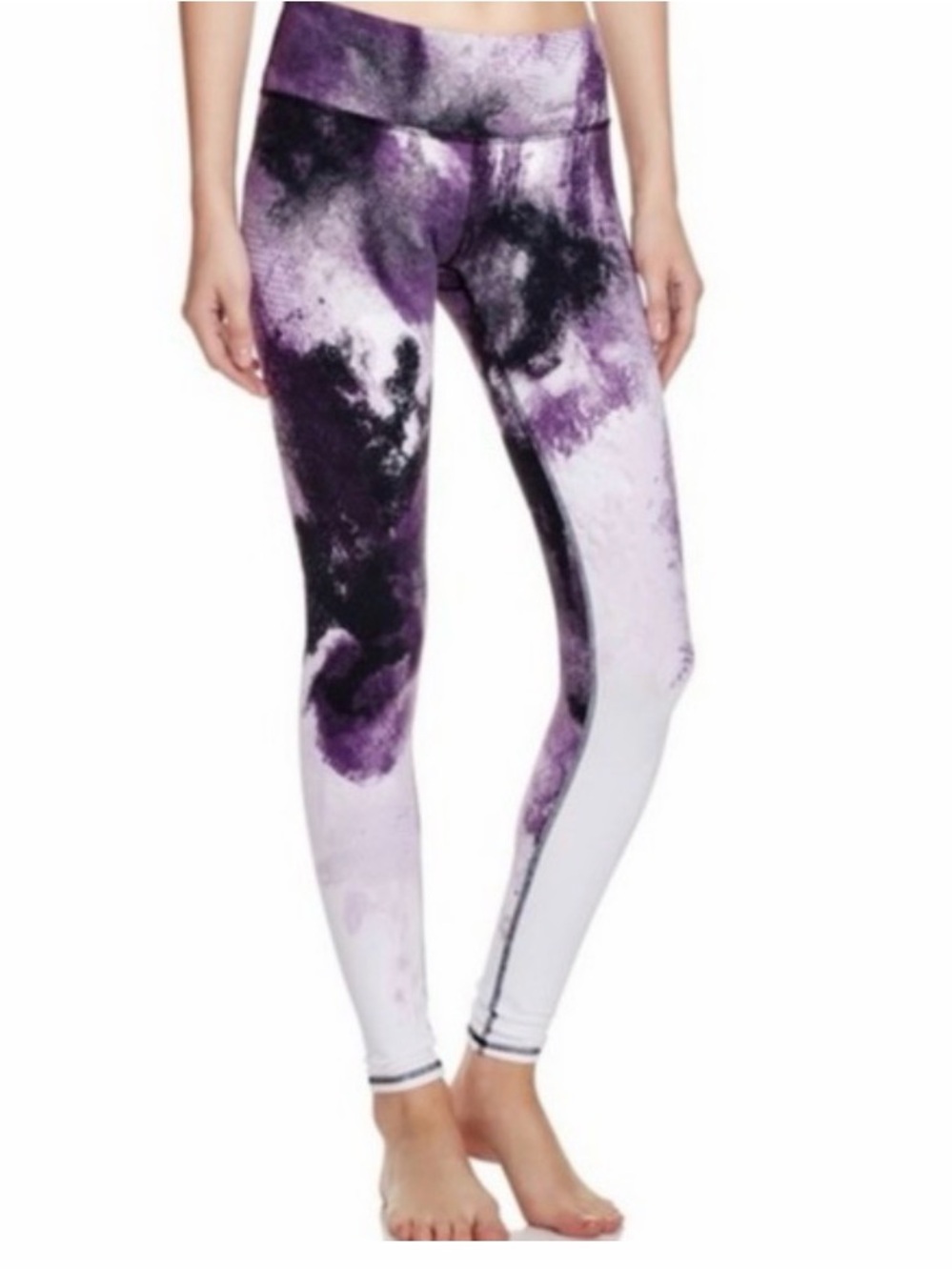 ALO Yoga Purple Black Abstract Tie Dye High Rise Leggings Size S